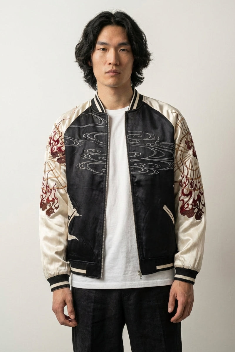 Veste Sukajan Brodée Shirokage polyester broderie japonaise streetwear japonais Japanstreet