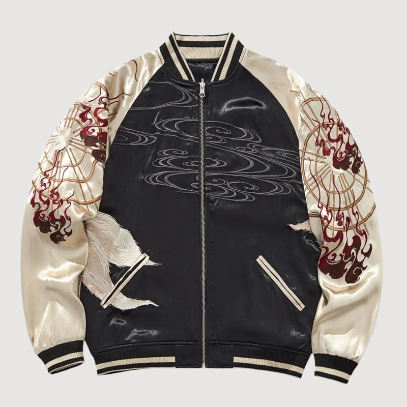 Veste Sukajan Brodée Shirokage polyester broderie japonaise streetwear japonais Japanstreet
