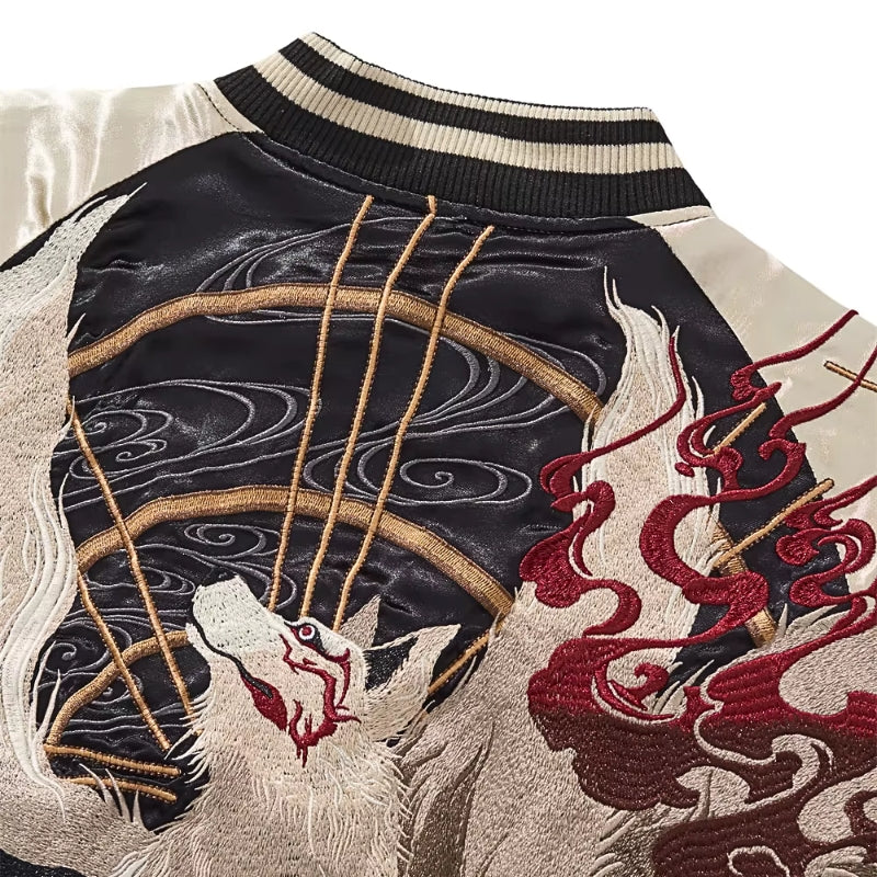 Veste Sukajan Brodée Shirokage polyester broderie japonaise streetwear japonais Japanstreet