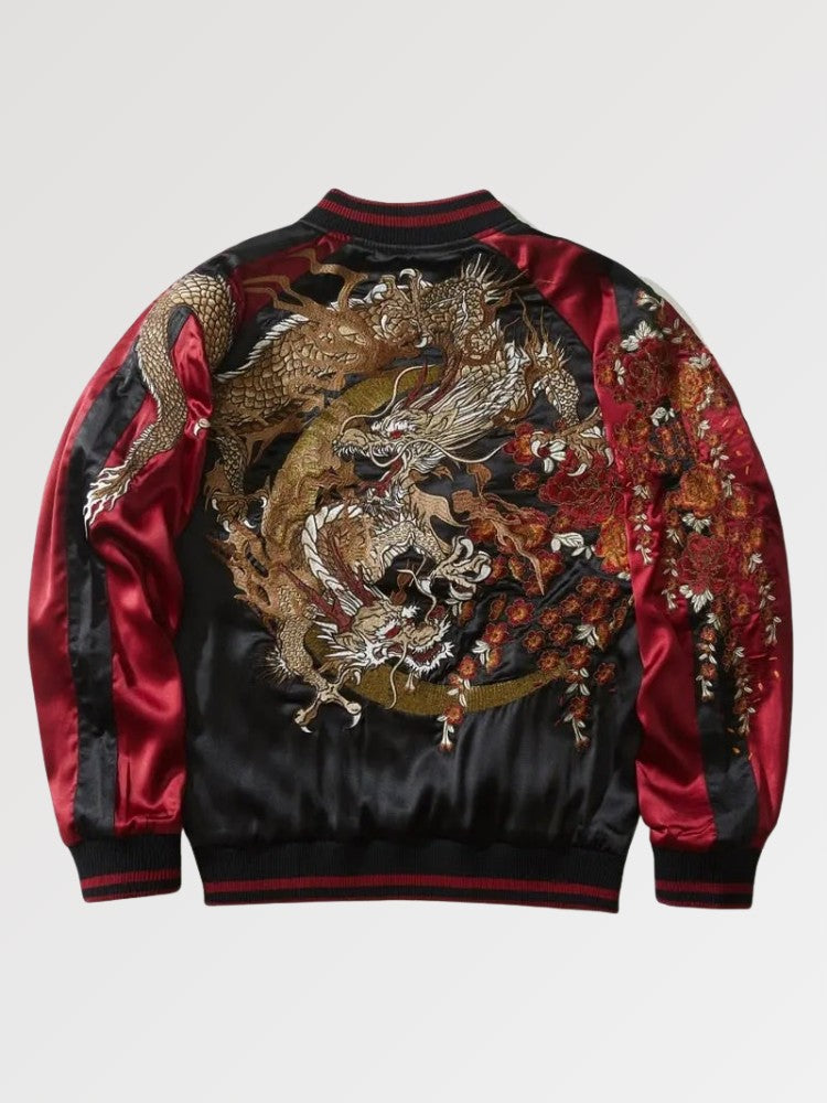 Sukajan Bomber Sue-Ryu Rain God polyester broderie japonaise streetwear Japanstreet