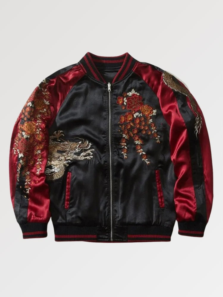 Sukajan Bomber Sue-Ryu Rain God polyester broderie japonaise streetwear Japanstreet