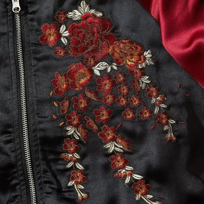 Sukajan Bomber Sue-Ryu Rain God polyester broderie japonaise streetwear Japanstreet