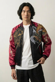 Sukajan Raijin Homme Ten no Ikazuchi polyester broderie japonaise streetwear japonais Japanstreet