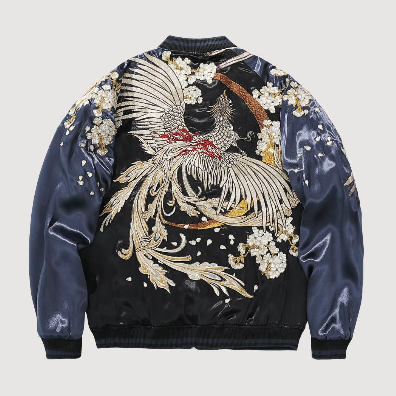 Sukajan Phénix Brodé Tsukikage polyester broderie japonaise streetwear japonais Japanstreet