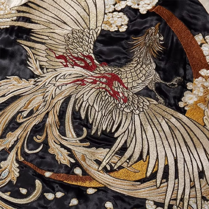 Sukajan Phénix Brodé Tsukikage polyester broderie japonaise streetwear japonais Japanstreet