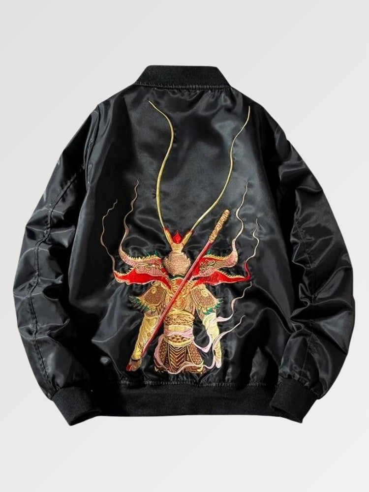 Bomber Japonais Vintage Samurai polyester broderie japonaise streetwear Japanstreet