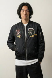 Bomber Japonais Monstre Yokai Fight polyester broderie japonaise streetwear Japanstreet