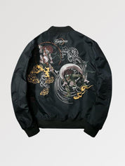 Bomber Japonais Monstre Yokai Fight polyester broderie japonaise streetwear Japanstreet