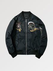 Bomber Japonais Monstre Yokai Fight polyester broderie japonaise streetwear Japanstreet