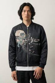 Bomber Motif Japonais Yokai Oniri polyester broderie japonaise streetwear Japanstreet
