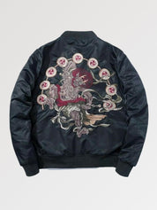 Bomber Motif Japonais Yokai Oniri polyester broderie japonaise streetwear Japanstreet