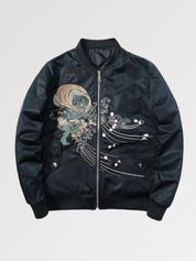 Bomber Motif Japonais Yokai Oniri polyester broderie japonaise streetwear Japanstreet