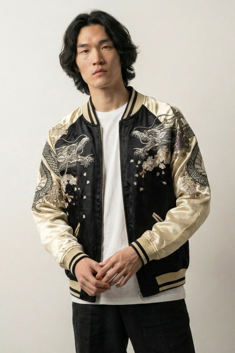Sukajan Satori Yokosuka polyester broderie japonaise streetwear Japanstreet