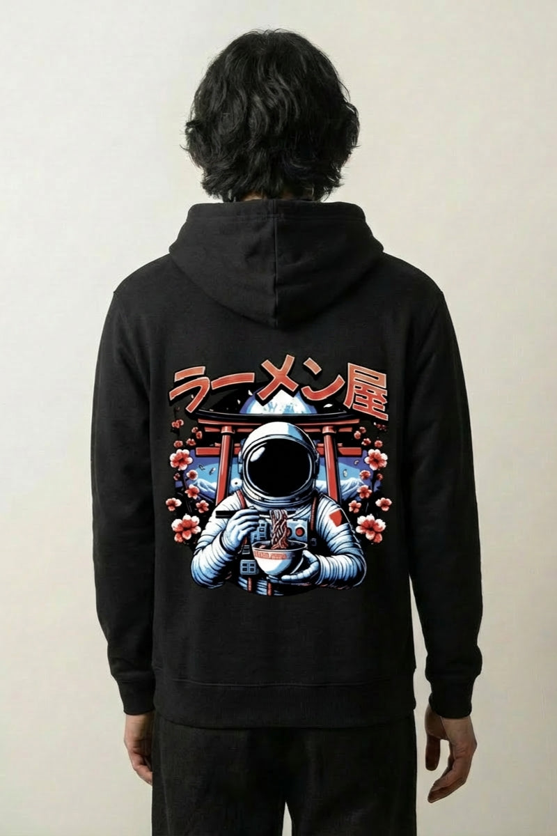 sweat astronaute noir vue dos astronaute torii bol ramen style streetwear japonais Japanstreet