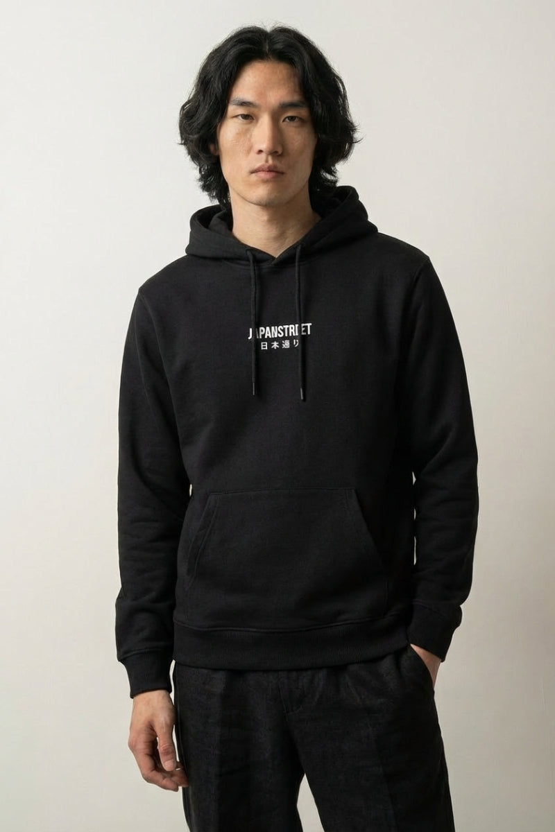 sweat dragon japonais noir vue face streetwear japonais Japanstreet