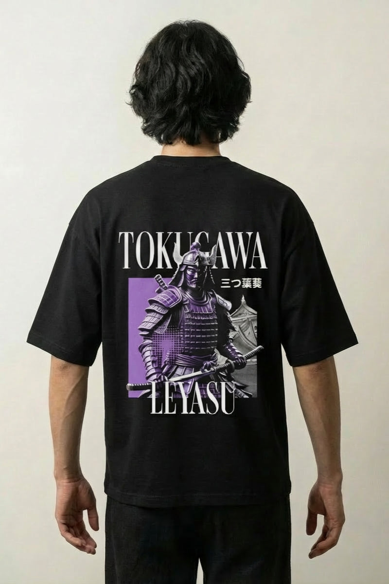 T-Shirt Tokugawa Ieyasu - 三つ葉葵 — Noir