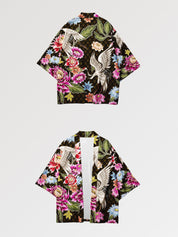 Veste haori femme japonaise Sakaide noir multicolore streetwear nippon Japanstreet