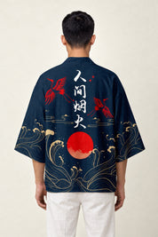 Veste Haori Okinawa Édition porté par un homme, vue de dos.