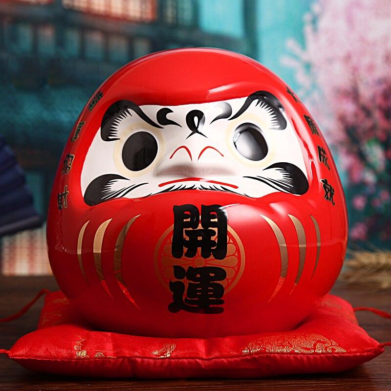7.5 inch Japanese Ceramic Daruma Doll Lucky Charm Feng Shui Zen Ornament Centerpiece Money Box Home Desktop Decoration Japanstreet
