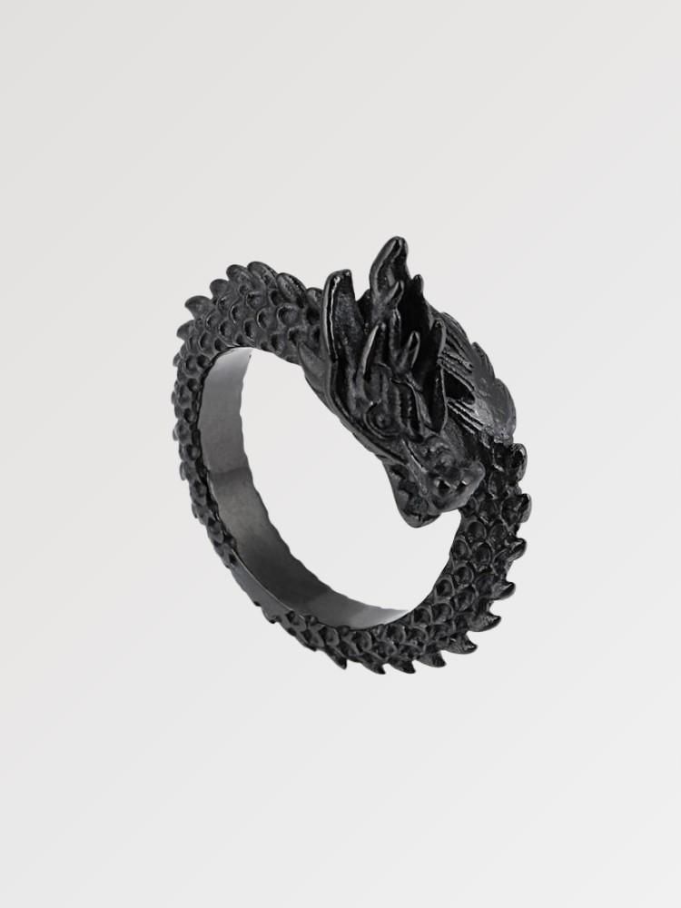 Bague japonaise dragon chinois — vue de profil — Japanstreet