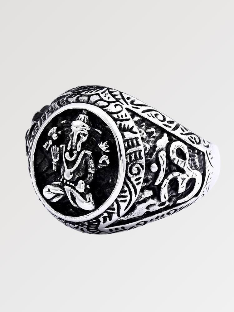 Bague japonaise ganesh en argent — finition argent — vue principale — Japanstreet