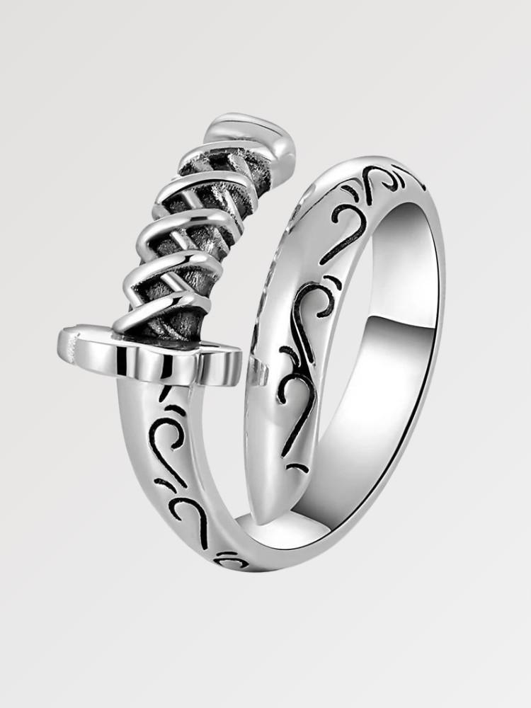 Bague japonaise katana en argent — finition argent — vue principale — Japanstreet