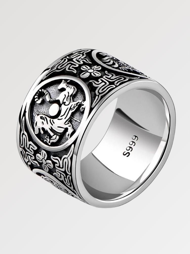 Bague japonaise tigre en argent — finition argent — vue principale — Japanstreet