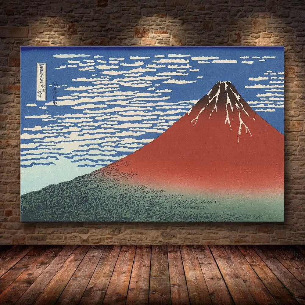 Reproduction estampe ukiyo-e Fuji Rouge Akafuji Gaifū Kaisei, brise du sud ciel clair — Japanstreet