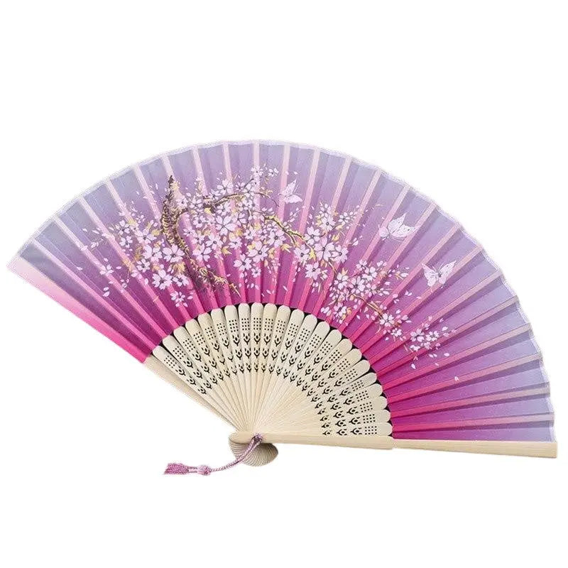 Éventail sensu fushia — teintes festives — vue de profil ou détail — Japanstreet