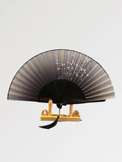 Éventail japonais noir