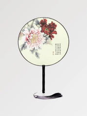 éventail japonais rond fleuri
