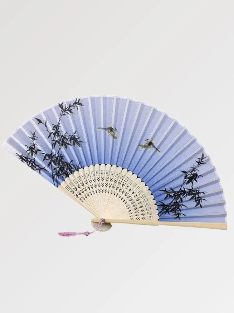Éventail sensu en papier — papier washi traditionnel — vue principale déployée — Japanstreet