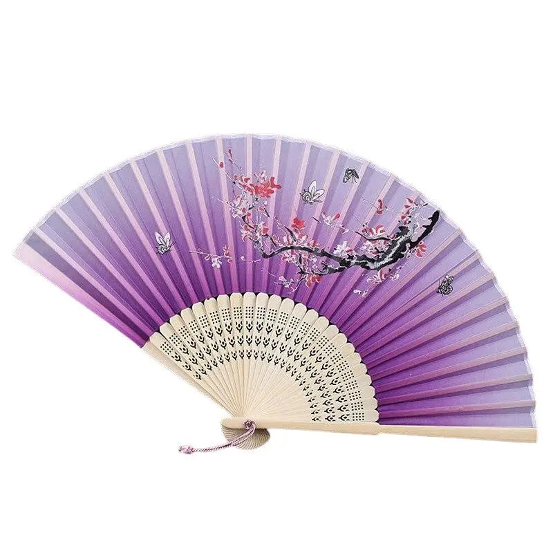Éventail tissu — toile imprimée — vue de profil ou détail — Japanstreet