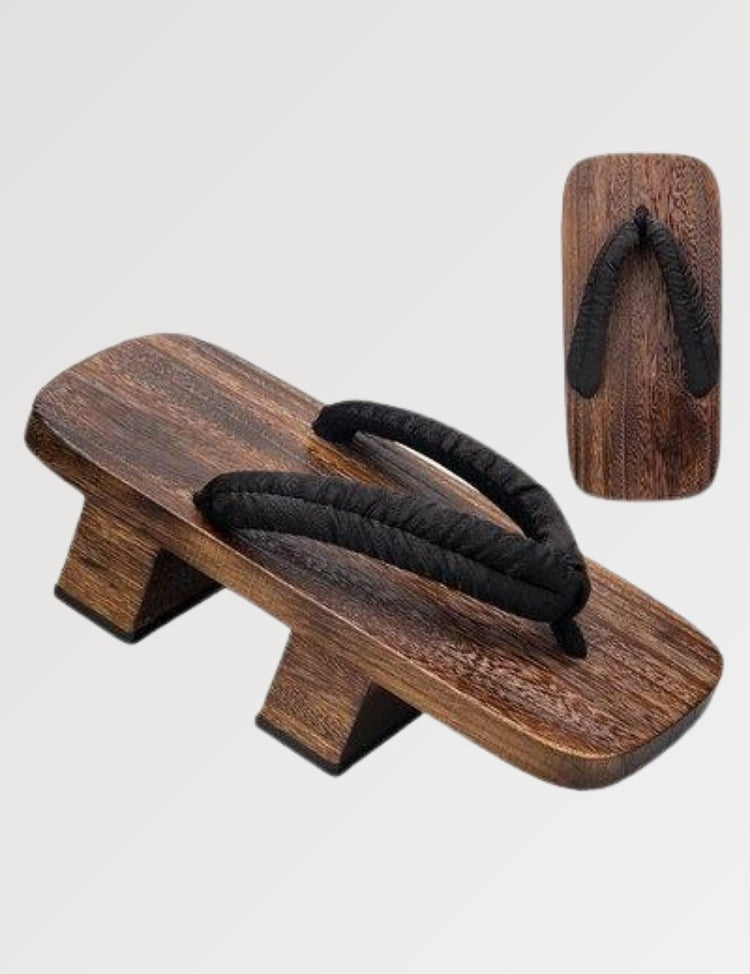 La geta japonaise pour femme et pour homme et sa semelle plate à lanière confortable
