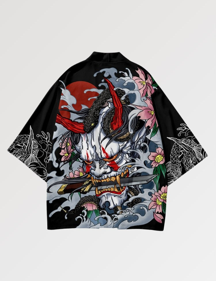 Haori représentant un démon Oni ayant pris l'apparence d'un Samurai