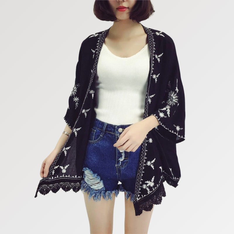 veste kimono dentelle