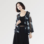 Kimono Femme Noir Transparent 'Hayko'
