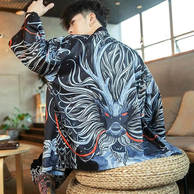 Kimono pour Homme dans une édition Été au motif dragon japonais