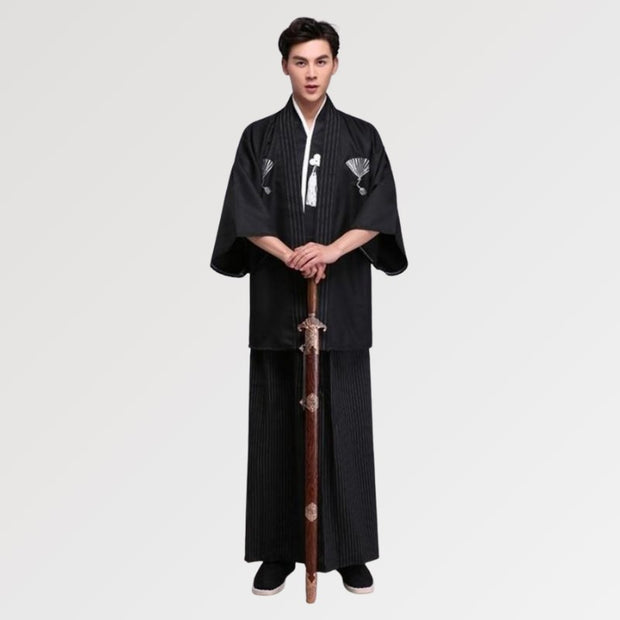 Édition 3 pièces du Kimono pour Homme en couleur Noir