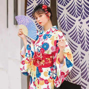 Kimono Japonais Femme Coloré 'Reiko'
