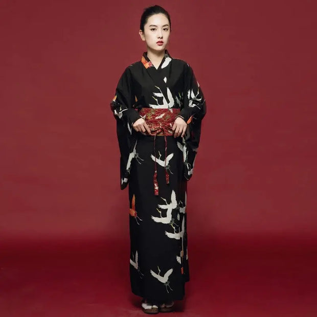 Kimono Japonais Noir Femme &