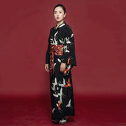 Kimono Japonais Noir Femme 'Hanaé'