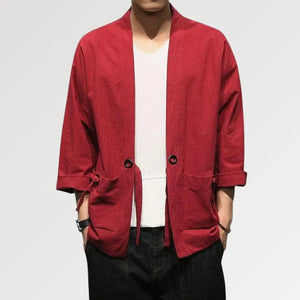 Kimono Rouge Homme 'Yuudai'