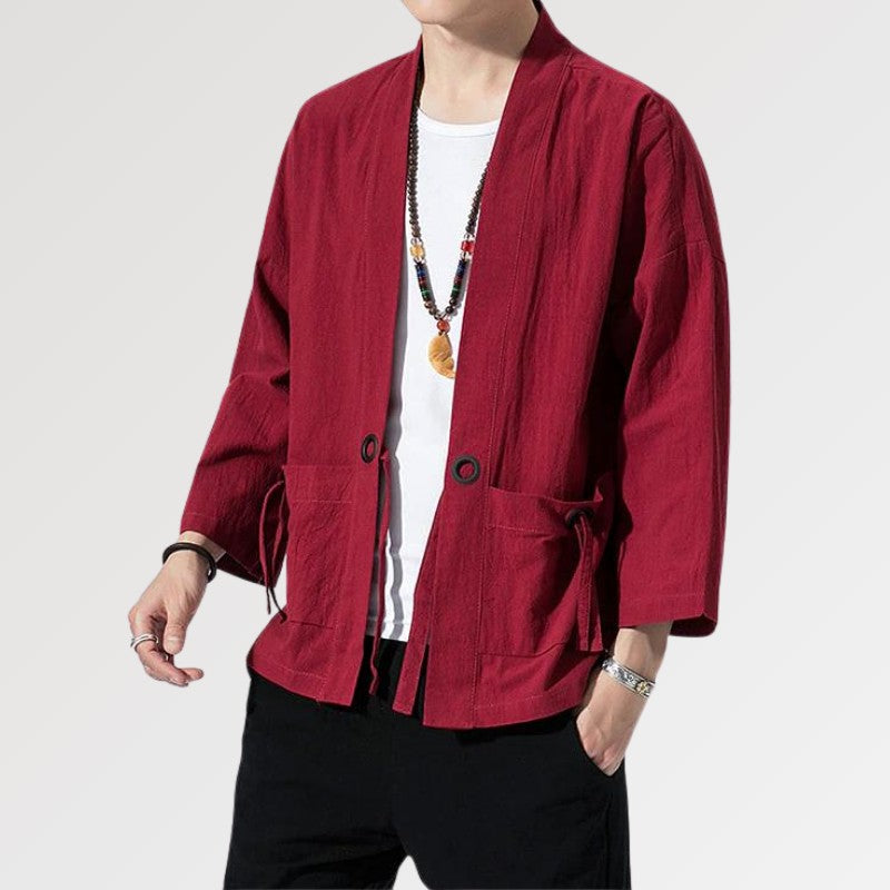 Kimono Rouge Homme 'Yuudai'