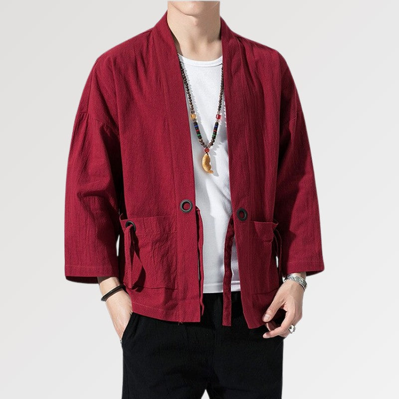 Kimono Rouge Homme 'Yuudai'