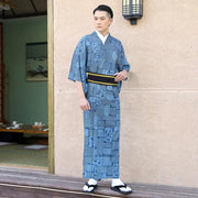 Magnifique Kimono Yukata pour Homme au motif vintage