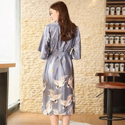 Long Pyjama Japonais Kimono Gris