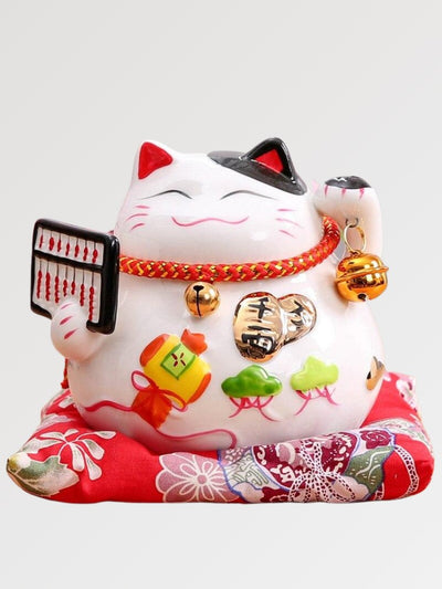 Maneki Neko Blanc 'Lucky Boulier'