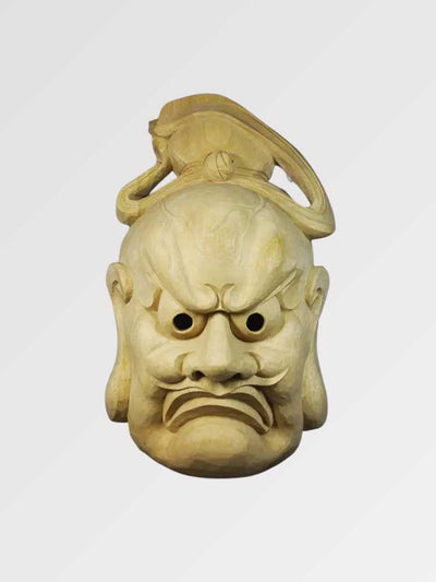 Masque Théâtre Japonais Bugaku Bois 'Komori'