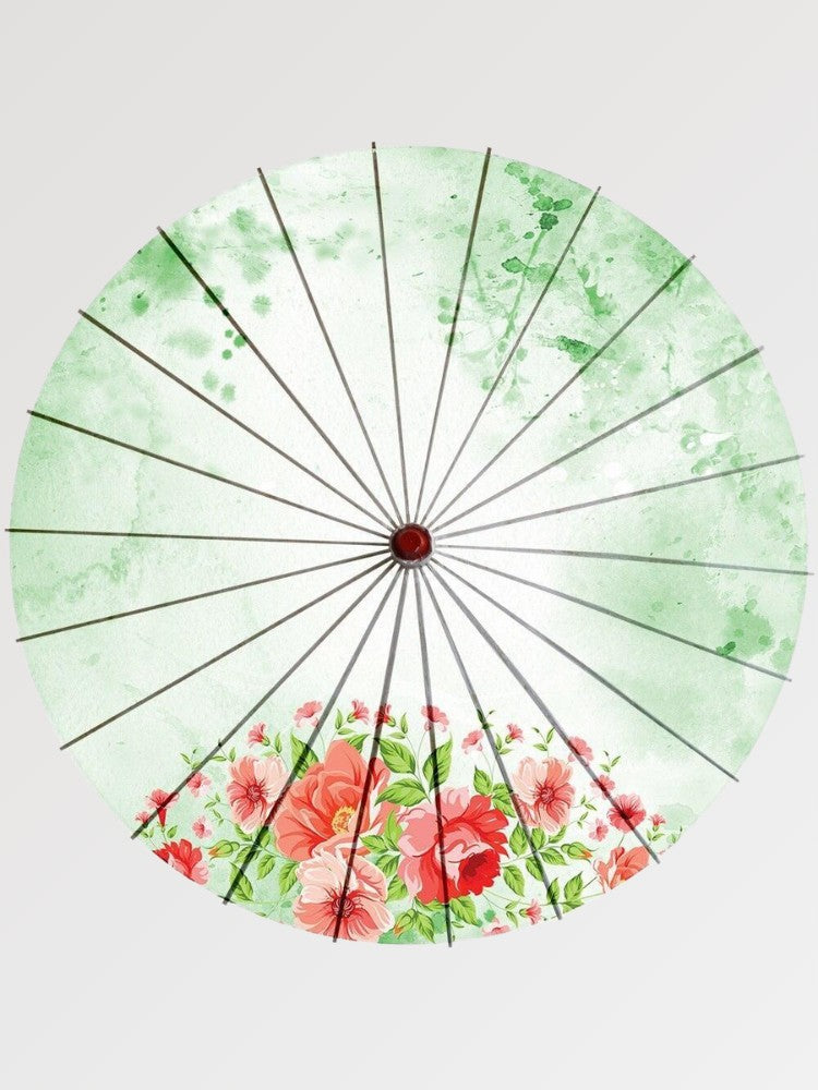 Ombrelle japonaise wagasa verte — motif Midori — Japanstreet